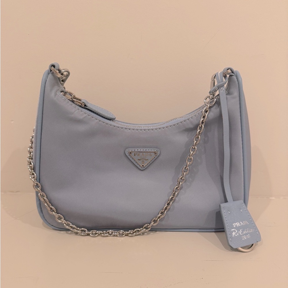 PRADA Nylon re edition 2005 shoulder bag Celeste - Picture 3 of 5